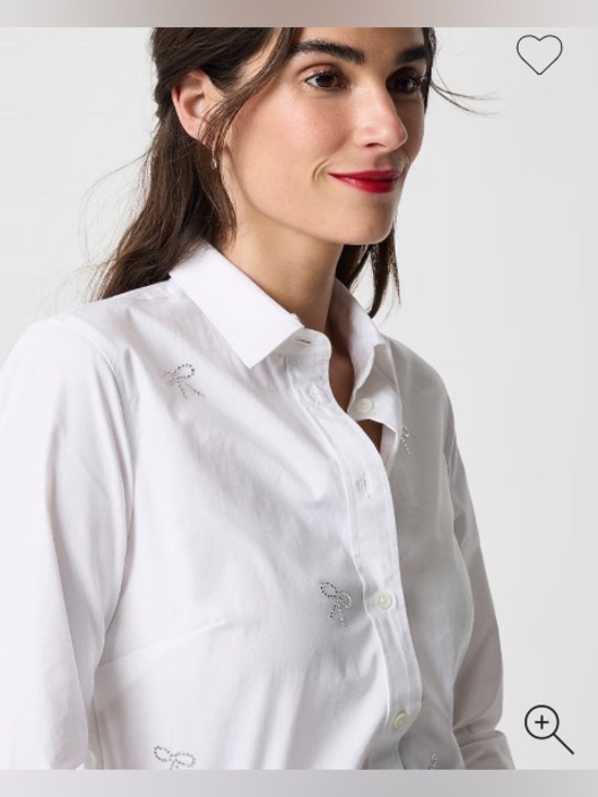 J. Crew Tops - J. Crew Jeweled-bow button-up shirt